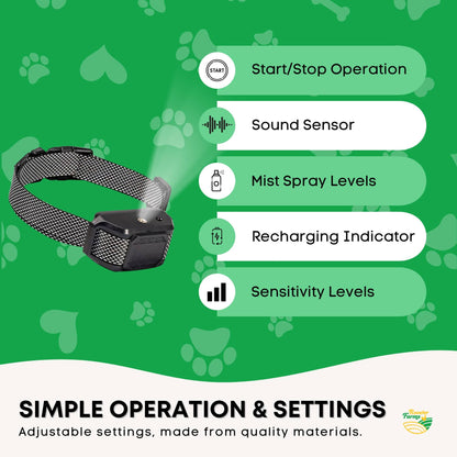 Rooster Farms Dog Bark Training Collar Citronella + Sound Rechargeable Automatic - view 5