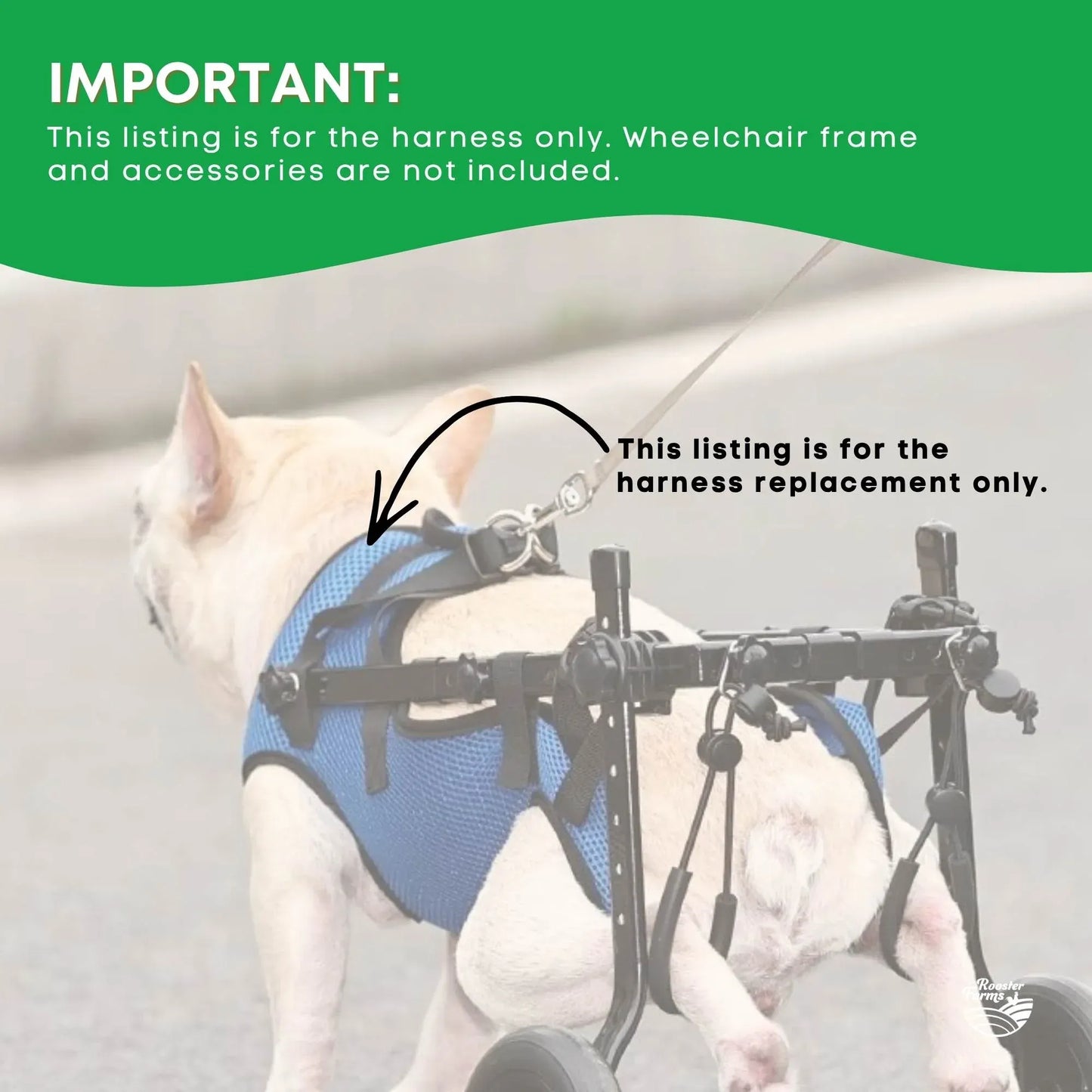 Rooster Farms Replacement Harness for Dog Wheelchair S - Little Dogs Up to 10Kg - view 4