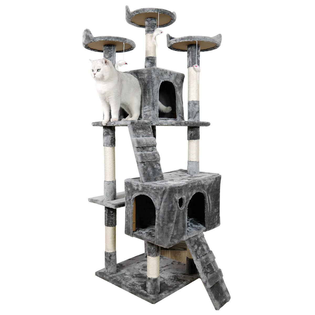 Furtastic 170cm Cat Tree Scratching Post - Silver Grey - view 3