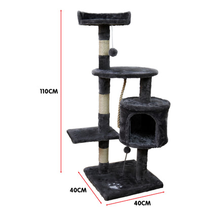 Furtastic 110cm Cat Tree Scratching Post - Dark Grey - view 4
