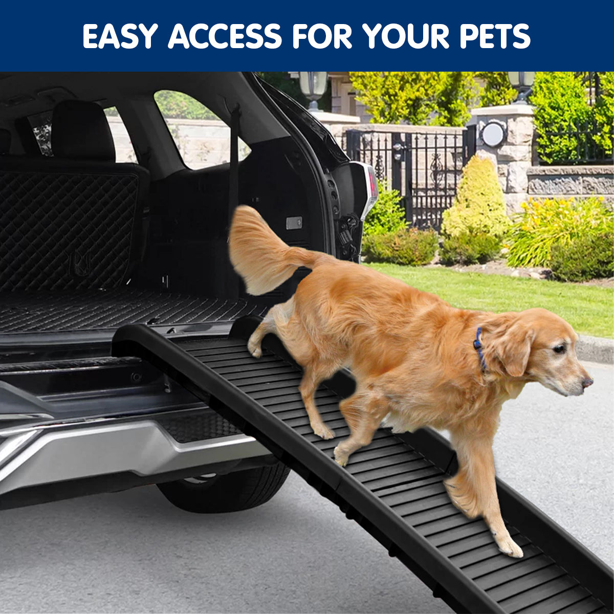 Furtastic Foldable Car Dog Ramp Vehicle Ladder Step Stairs - Black - view 5