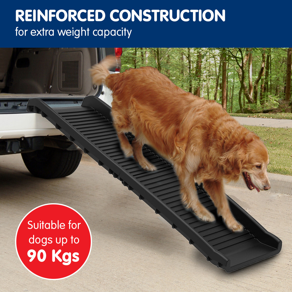 Furtastic Foldable Car Dog Ramp Vehicle Ladder Step Stairs - Black - view 7