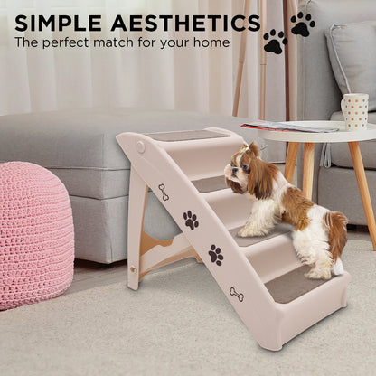 Furtastic Foldable Pet Stairs In White - 50cm Dog Ladder Cat Ramp - view 5