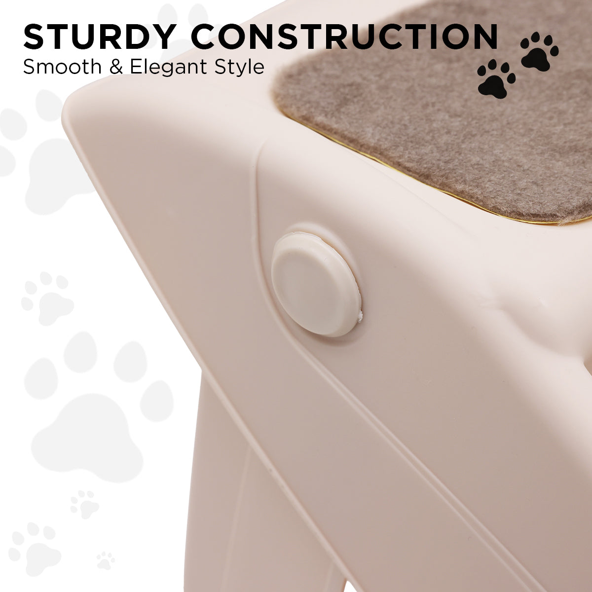 Furtastic Foldable Pet Stairs In White - 50cm Dog Ladder Cat Ramp - view 8