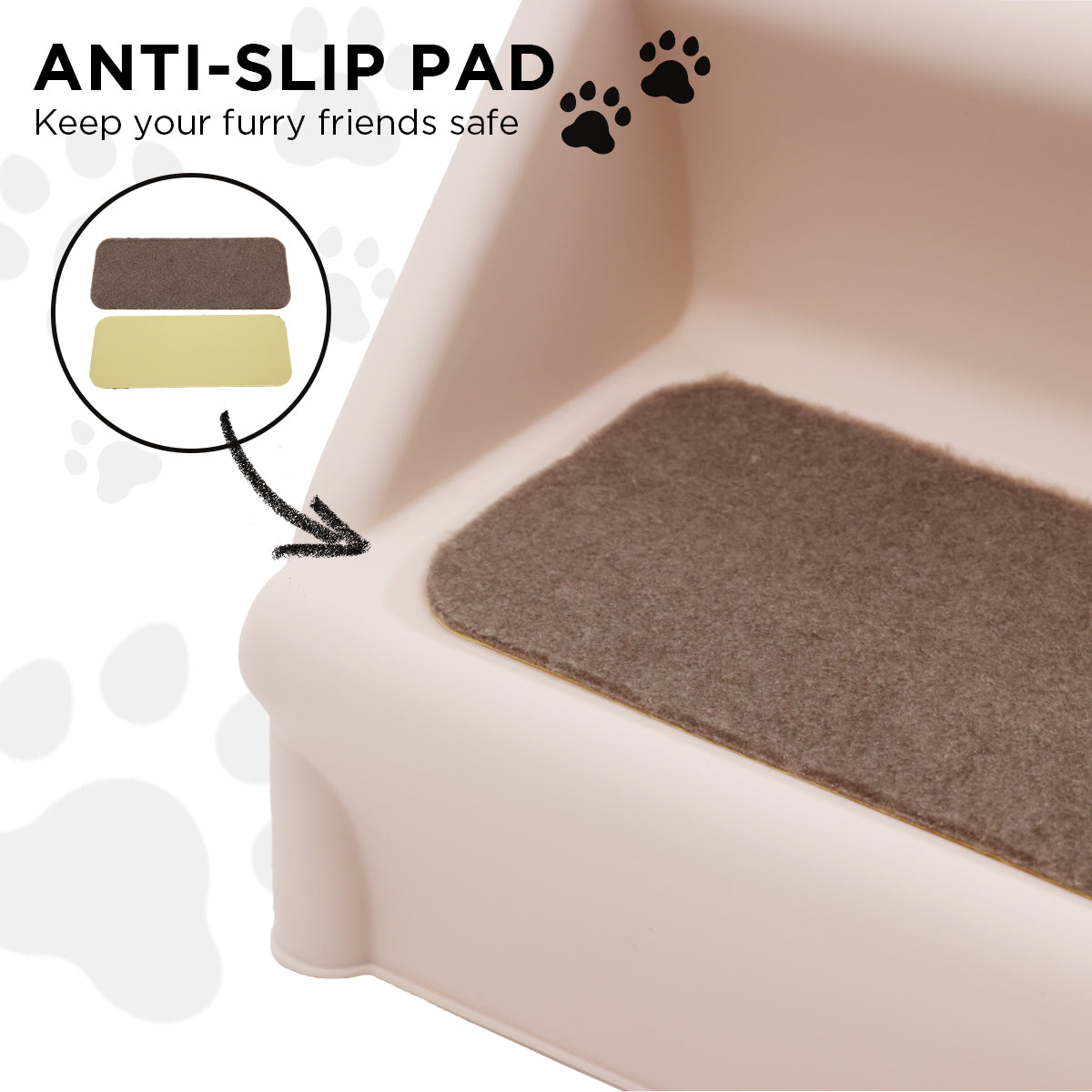 Furtastic Foldable Pet Stairs In White - 50cm Dog Ladder Cat Ramp - view 10