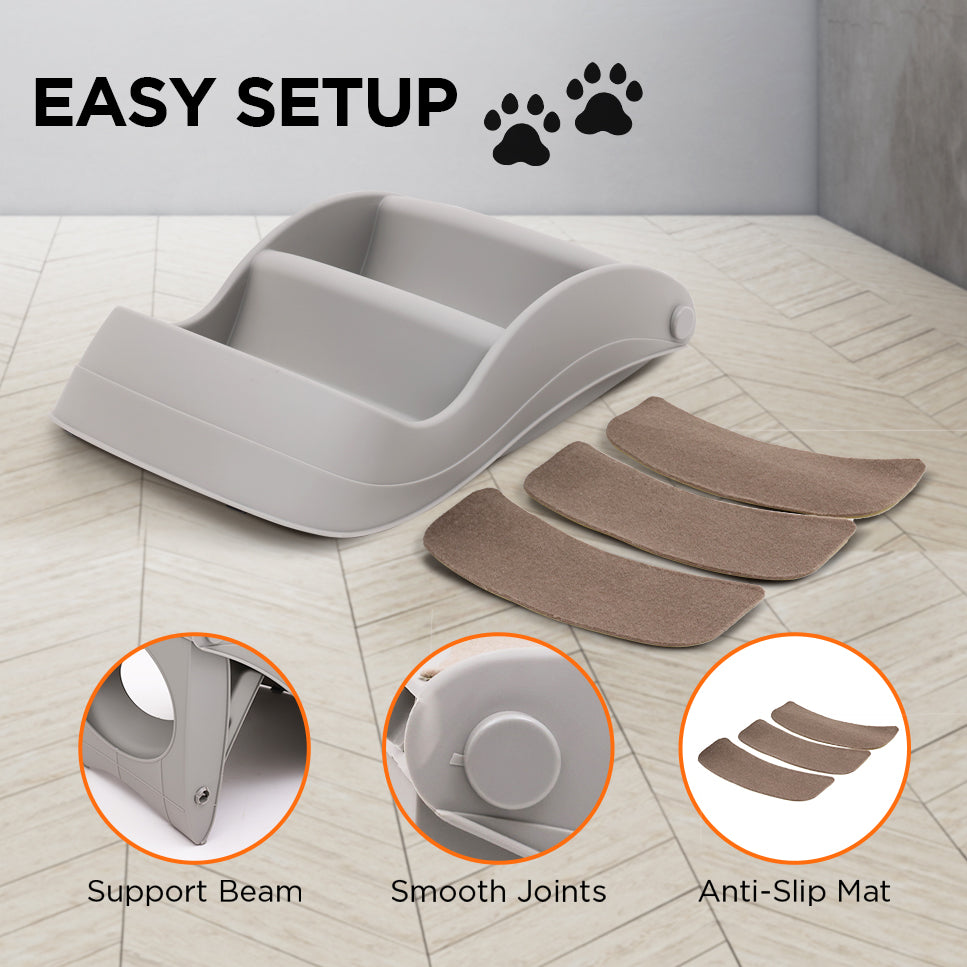 Furtastic Foldable Pet Stairs In Grey - 38cm Dog Ladder Cat Ramp - view 6