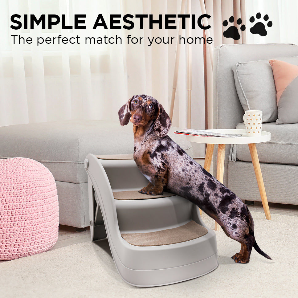 Furtastic Foldable Pet Stairs In Grey - 38cm Dog Ladder Cat Ramp - view 7