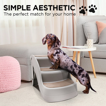 Furtastic Foldable Pet Stairs In Grey - 38cm Dog Ladder Cat Ramp - view 7