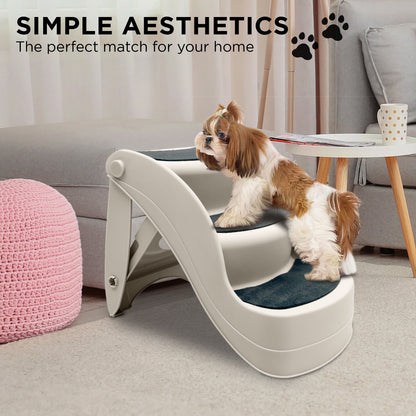 Furtastic 38cm Foldable Pet Stairs Ramp - White - view 5