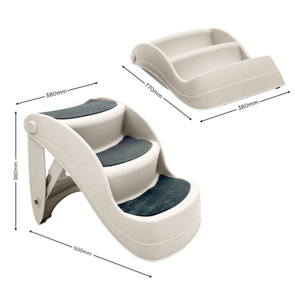 Furtastic 38cm Foldable Pet Stairs Ramp - White - view 7
