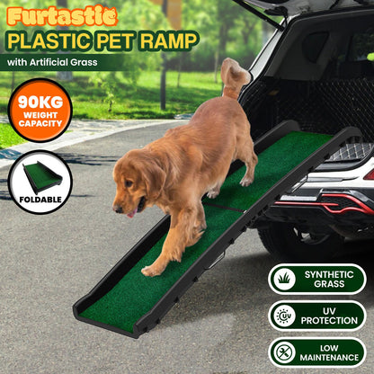 Furtastic Foldable Dog Ramp with Poly-Grass Grip Surface Non-Slip UV Protection - view 9