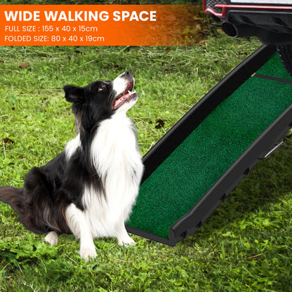 Furtastic Foldable Dog Ramp with Poly-Grass Grip Surface Non-Slip UV Protection - view 4