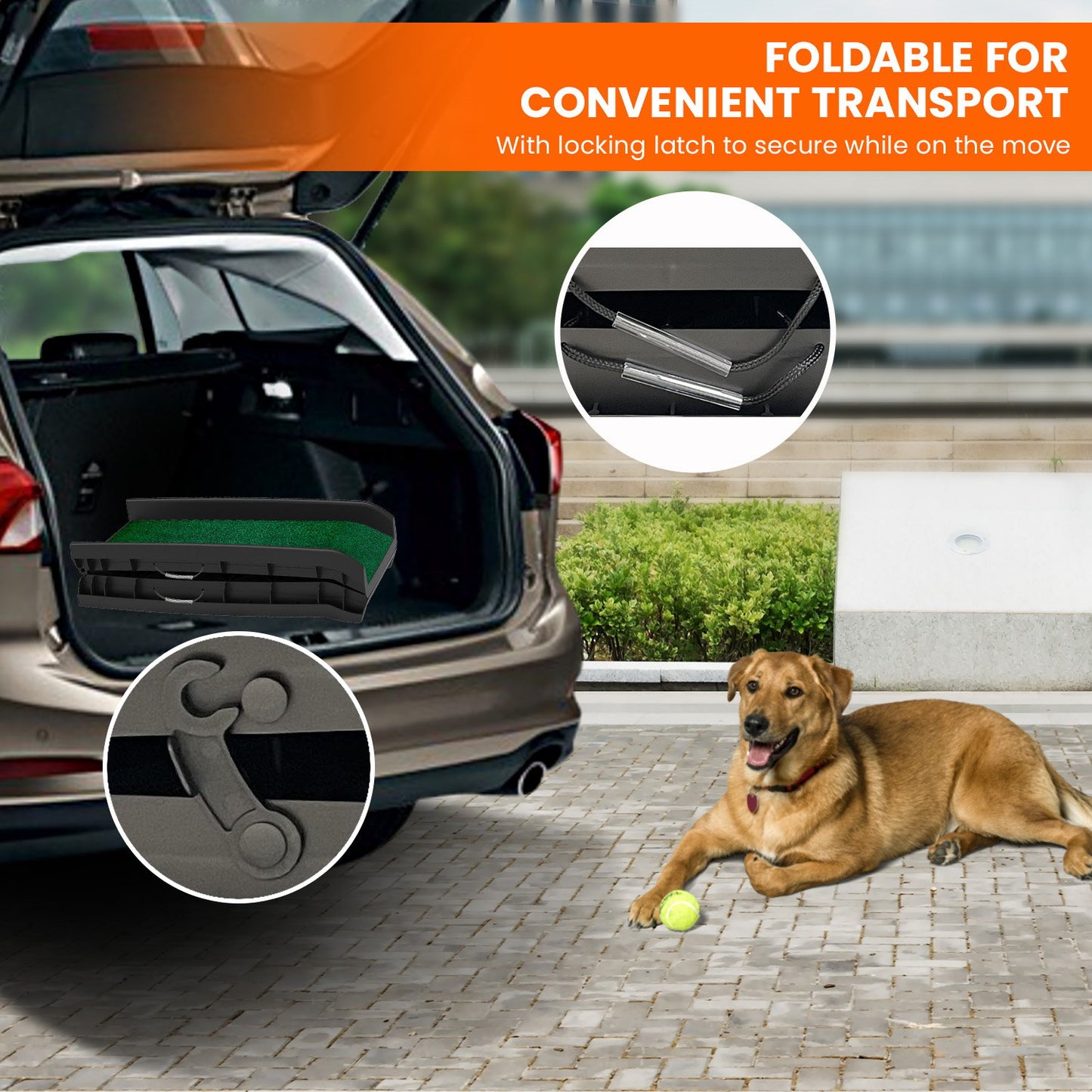 Furtastic Foldable Dog Ramp with Poly-Grass Grip Surface Non-Slip UV Protection - view 6