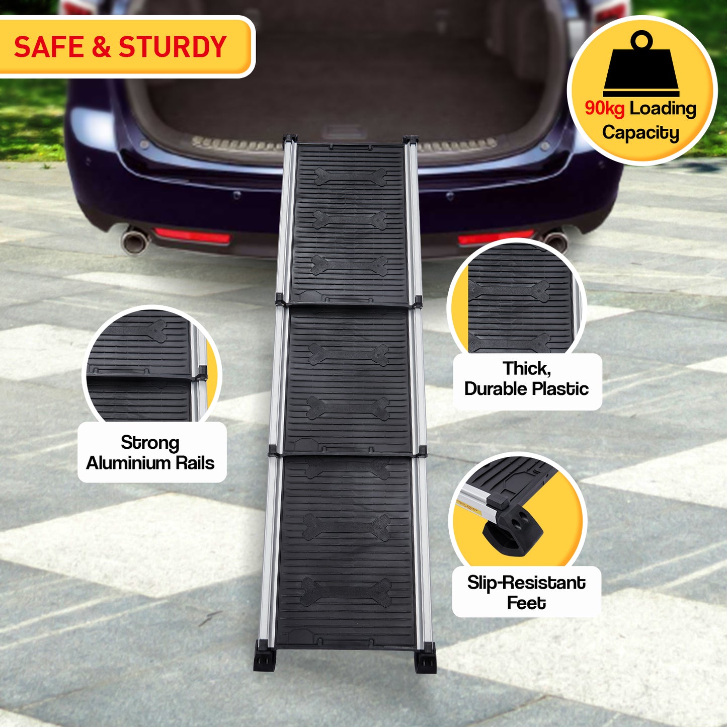 Furtastic Heavy-Duty Aluminium Telescopic Dog Pet Ramp - view 4