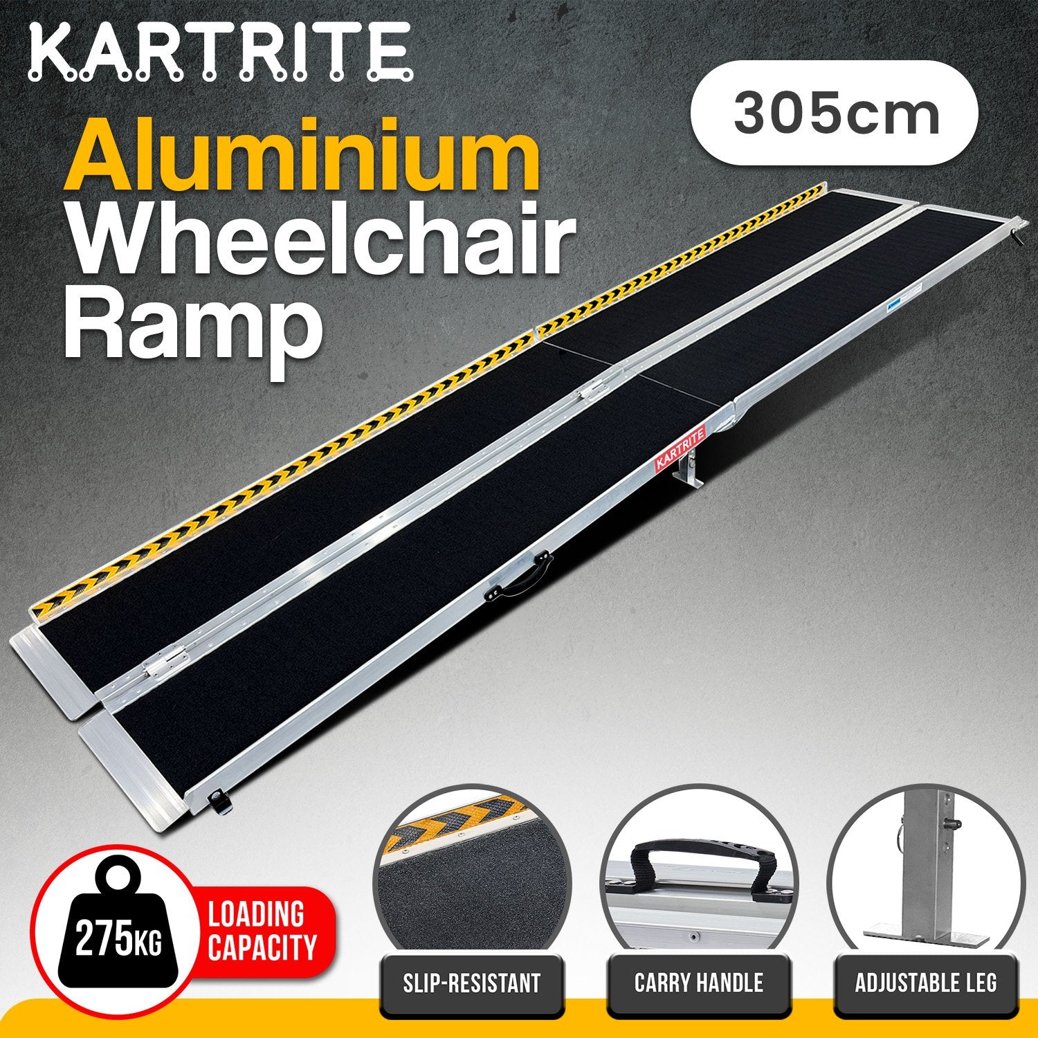 Kartrite Folding Aluminium Wheelchair Ramp 10FT Portable Mobility Access Ramp - view 2