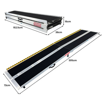 Kartrite Folding Aluminium Wheelchair Ramp 10FT Portable Mobility Access Ramp - view 3