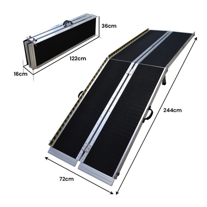 Kartrite Folding Aluminium Wheelchair Ramp 8FT Portable Mobility Access Ramp - view 3
