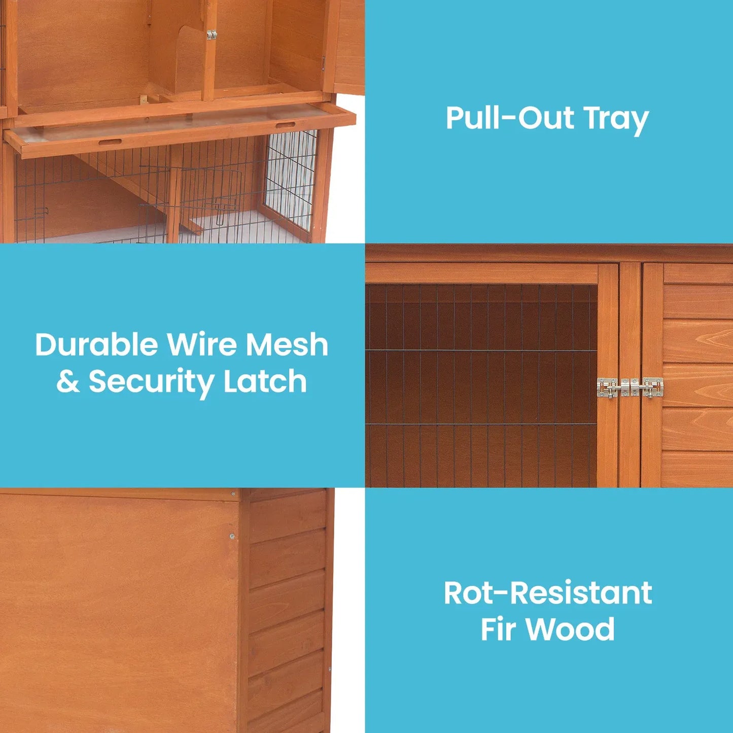 Little Buddies 2-Storey Wooden Pet Rabbit Hutch - view 6