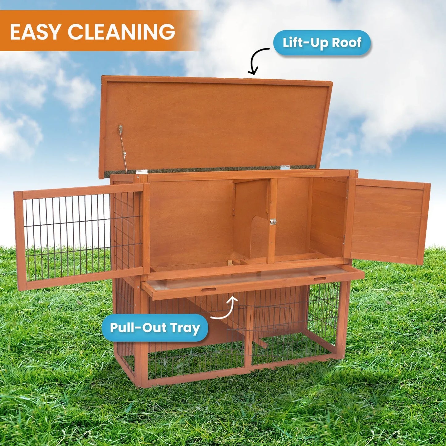 Little Buddies 2-Storey Wooden Pet Rabbit Hutch - view 7