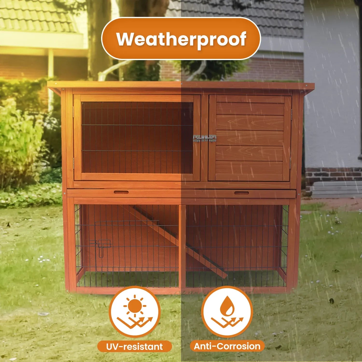 Little Buddies 2-Storey Wooden Pet Rabbit Hutch - view 8