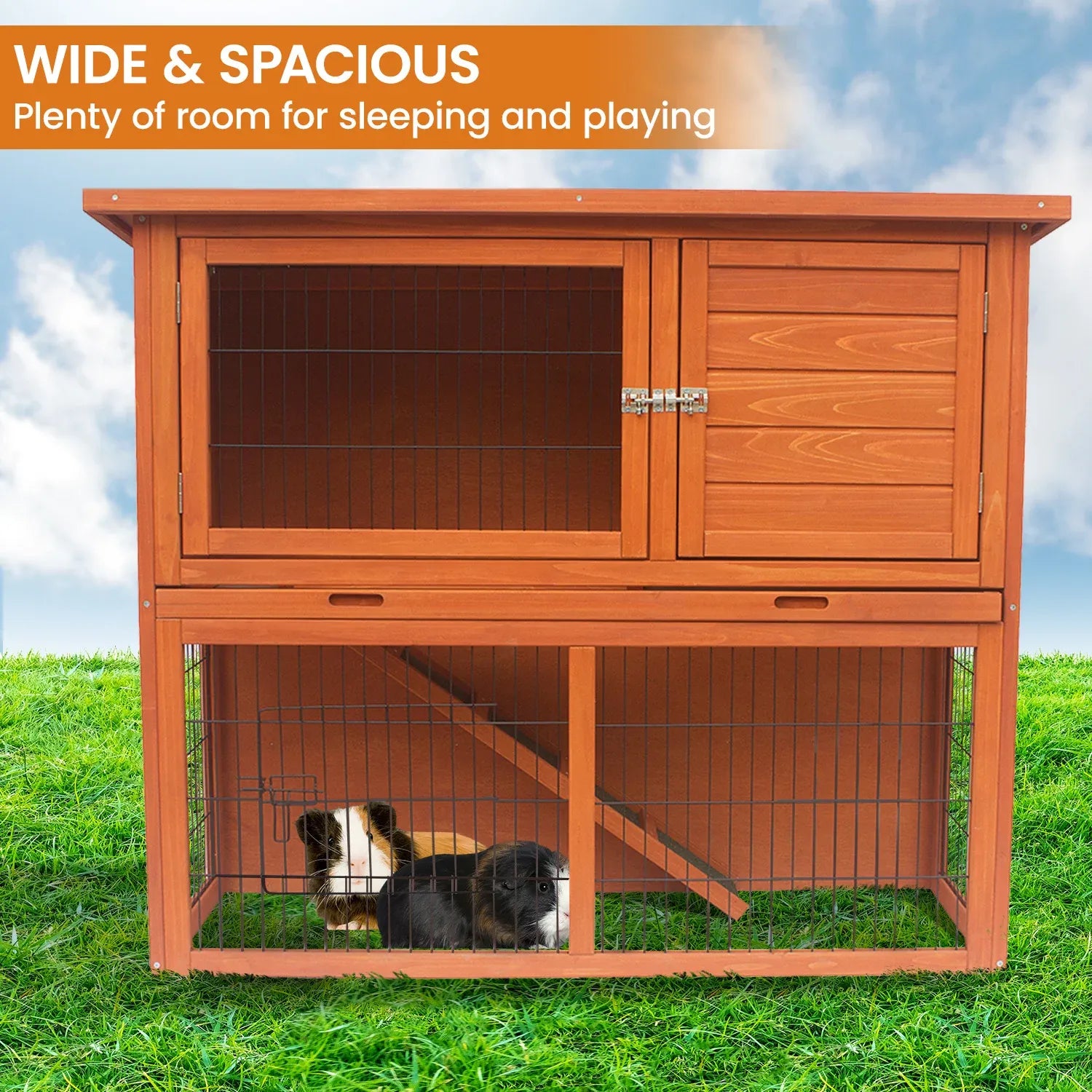 Little Buddies 2-Storey Wooden Pet Rabbit Hutch - view 9