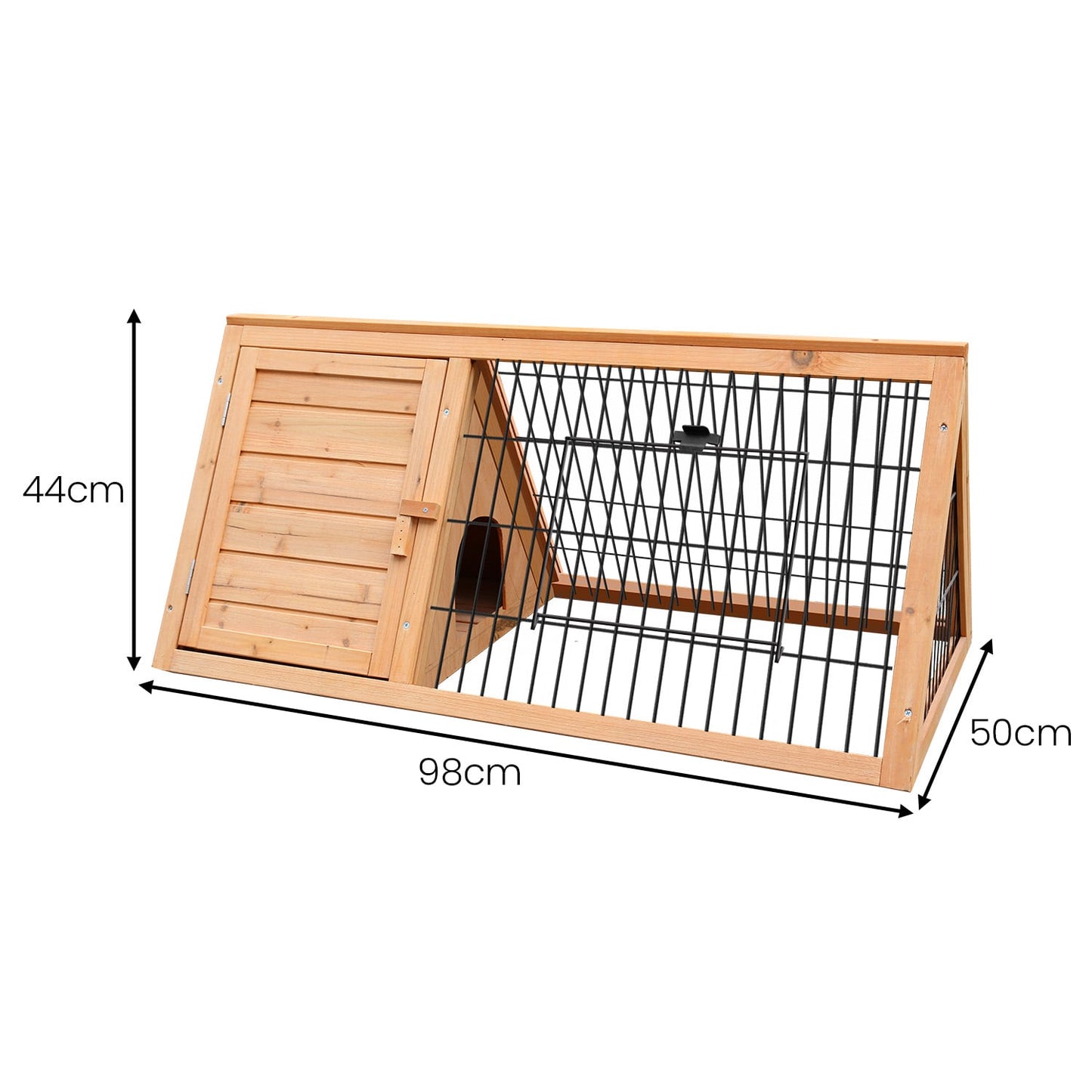 Furtastic Triangle Wooden Rabbit Hutch - view 2