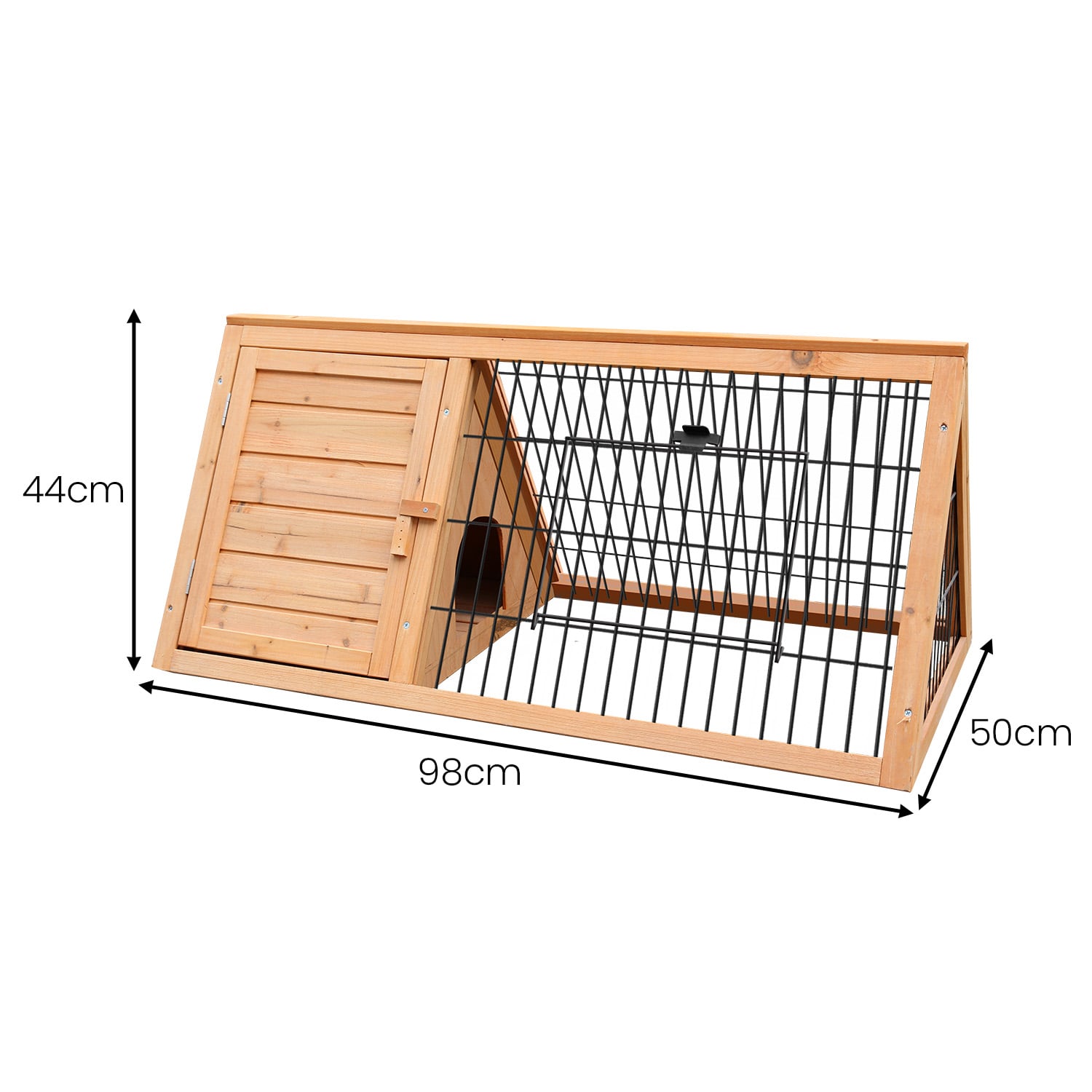 Furtastic Triangle Wooden Rabbit Hutch - view 2