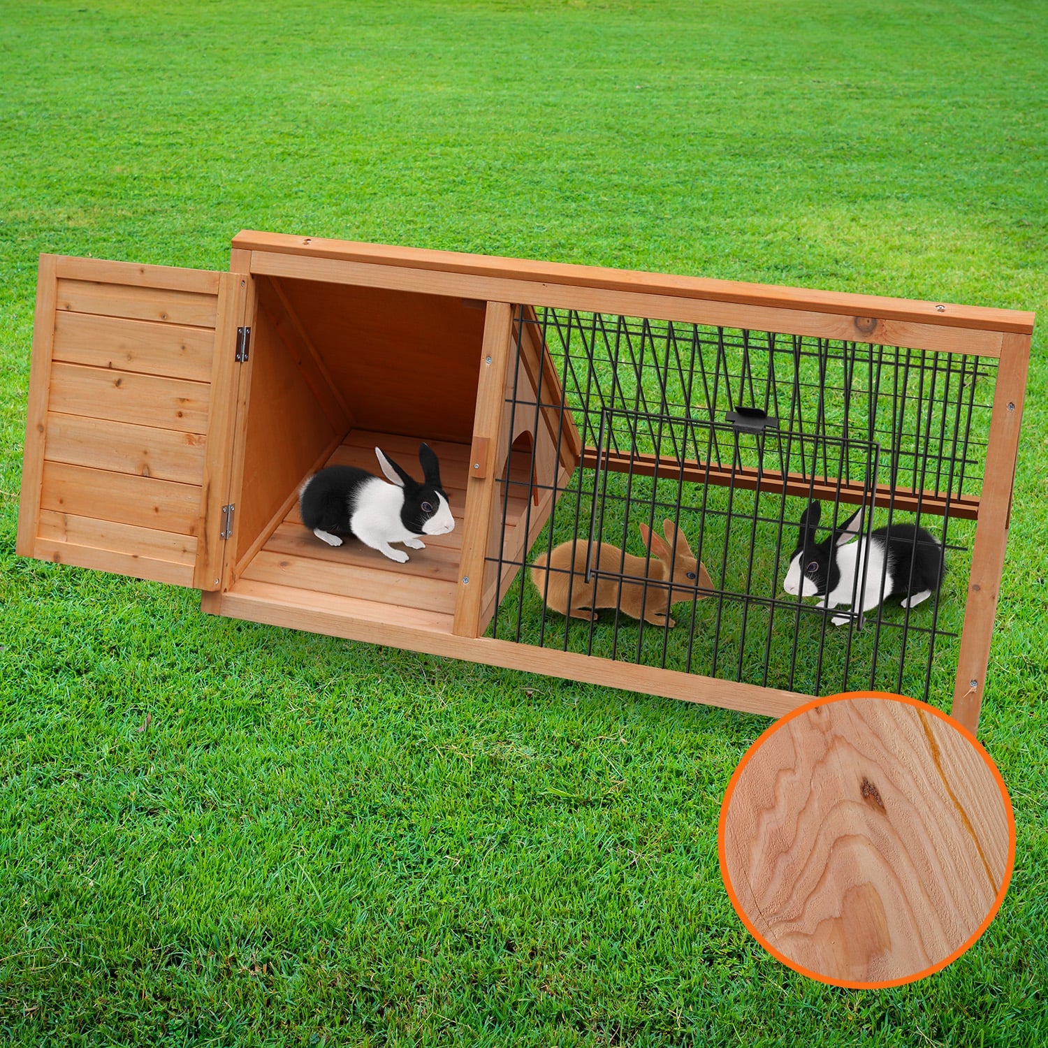 Furtastic Triangle Wooden Rabbit Hutch - view 6