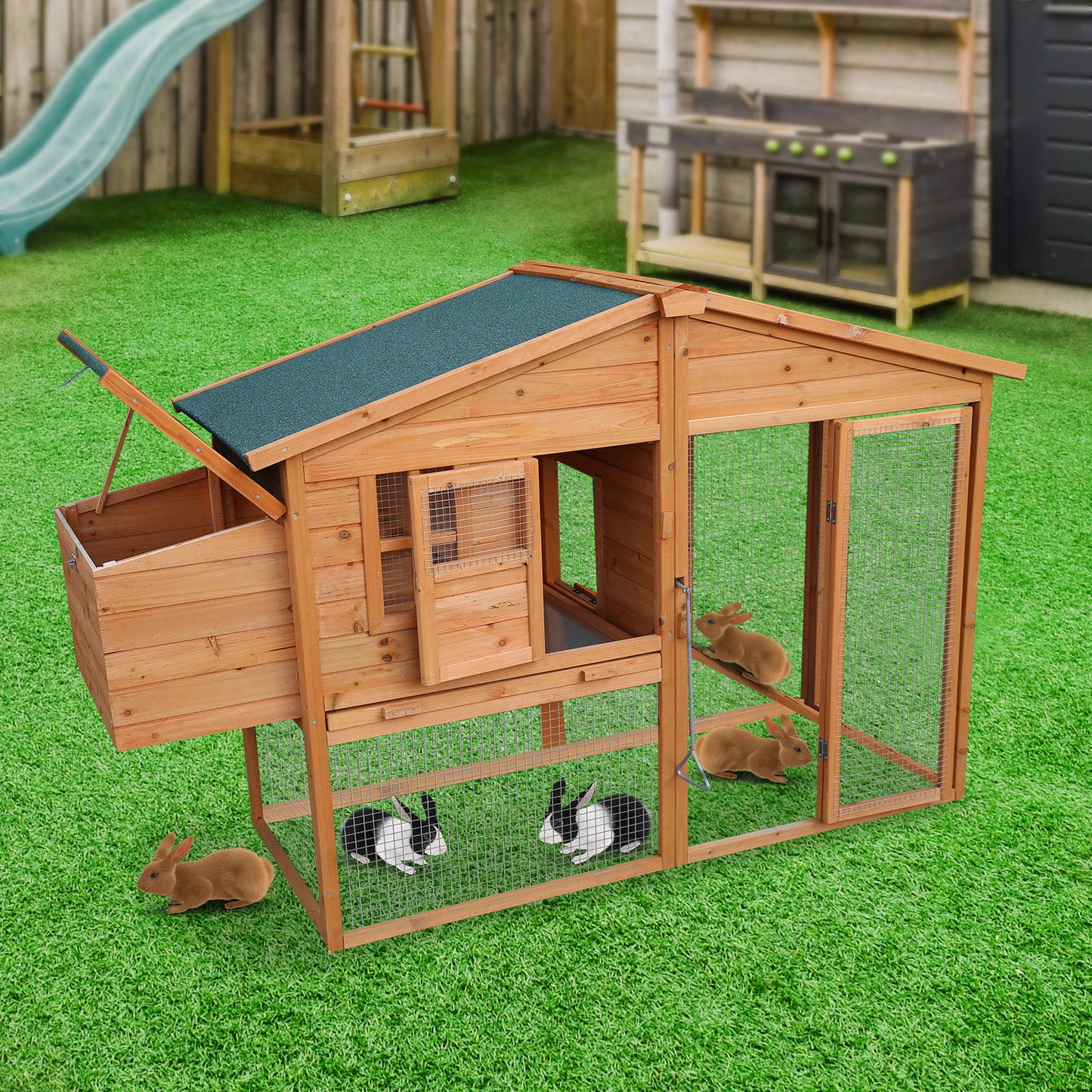 Furtastic Large Chicken Coop & Rabbit Hutch With Ramp - view 6