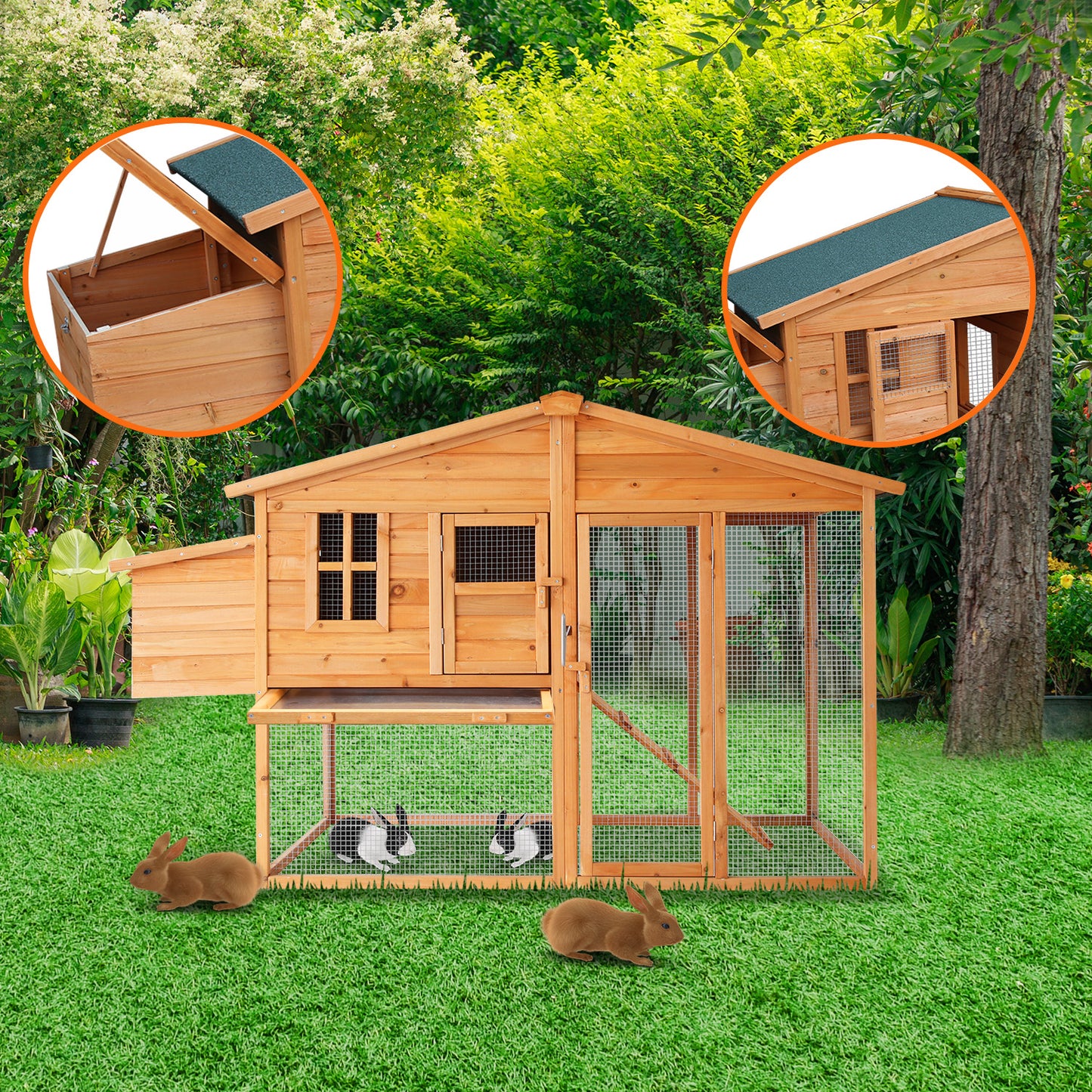 Furtastic Large Chicken Coop & Rabbit Hutch With Ramp - view 7