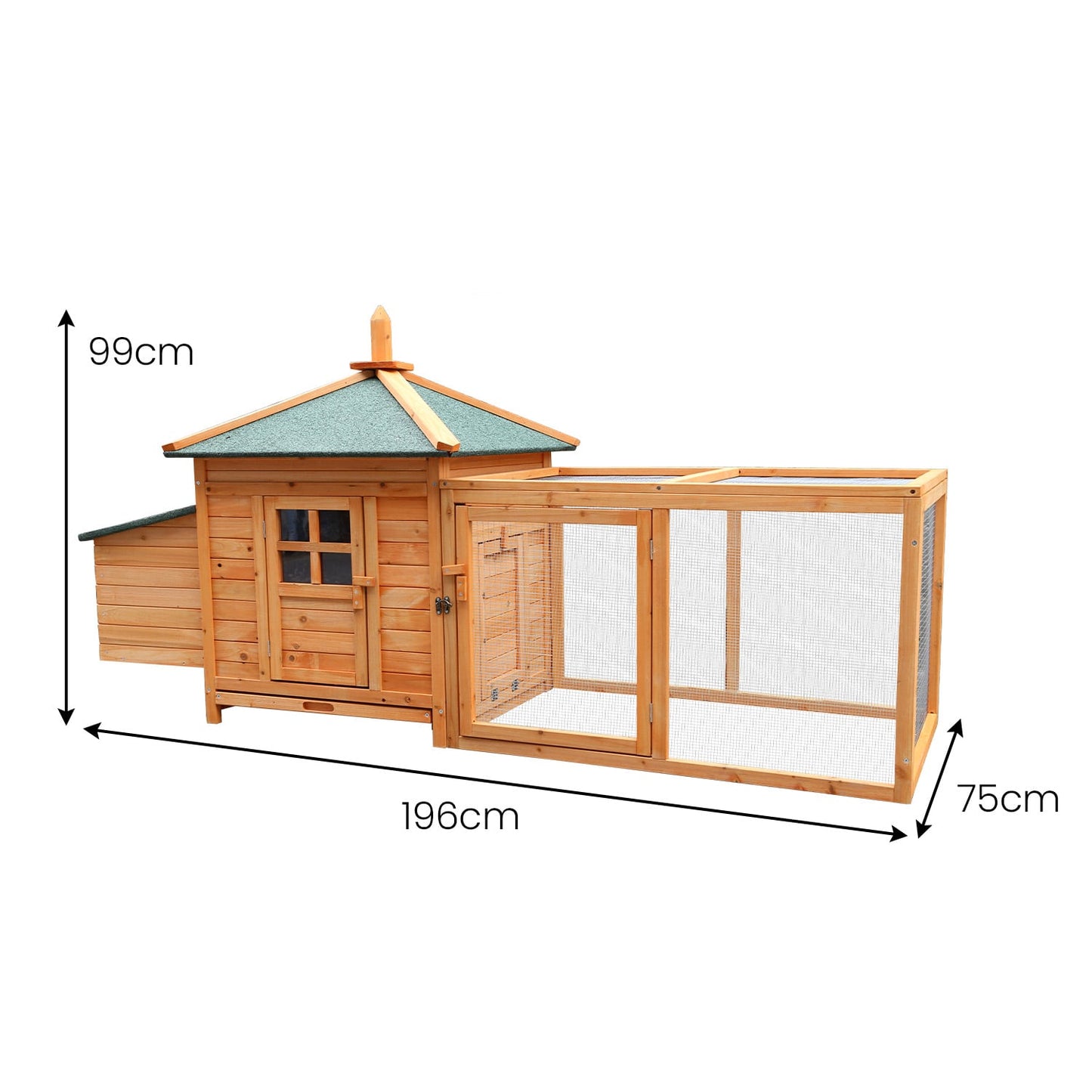 Furtastic Large Wooden Chicken Coop Rabbit Hutch Nesting Box Fir Wood - view 3