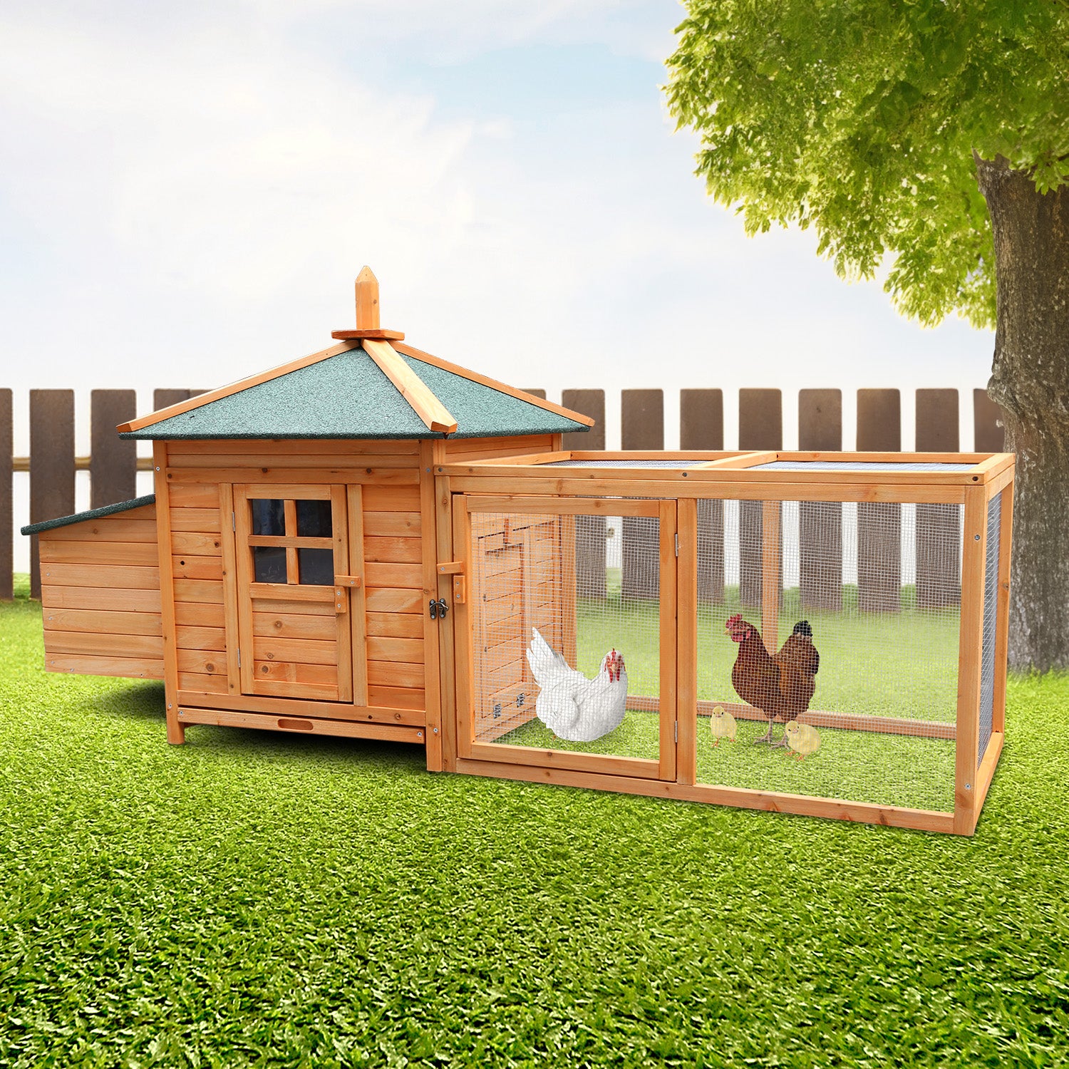 Furtastic Large Wooden Chicken Coop Rabbit Hutch Nesting Box Fir Wood - view 10