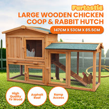 Furtastic Large Wooden Chicken Coop & Rabbit Hutch With Ramp - view 2