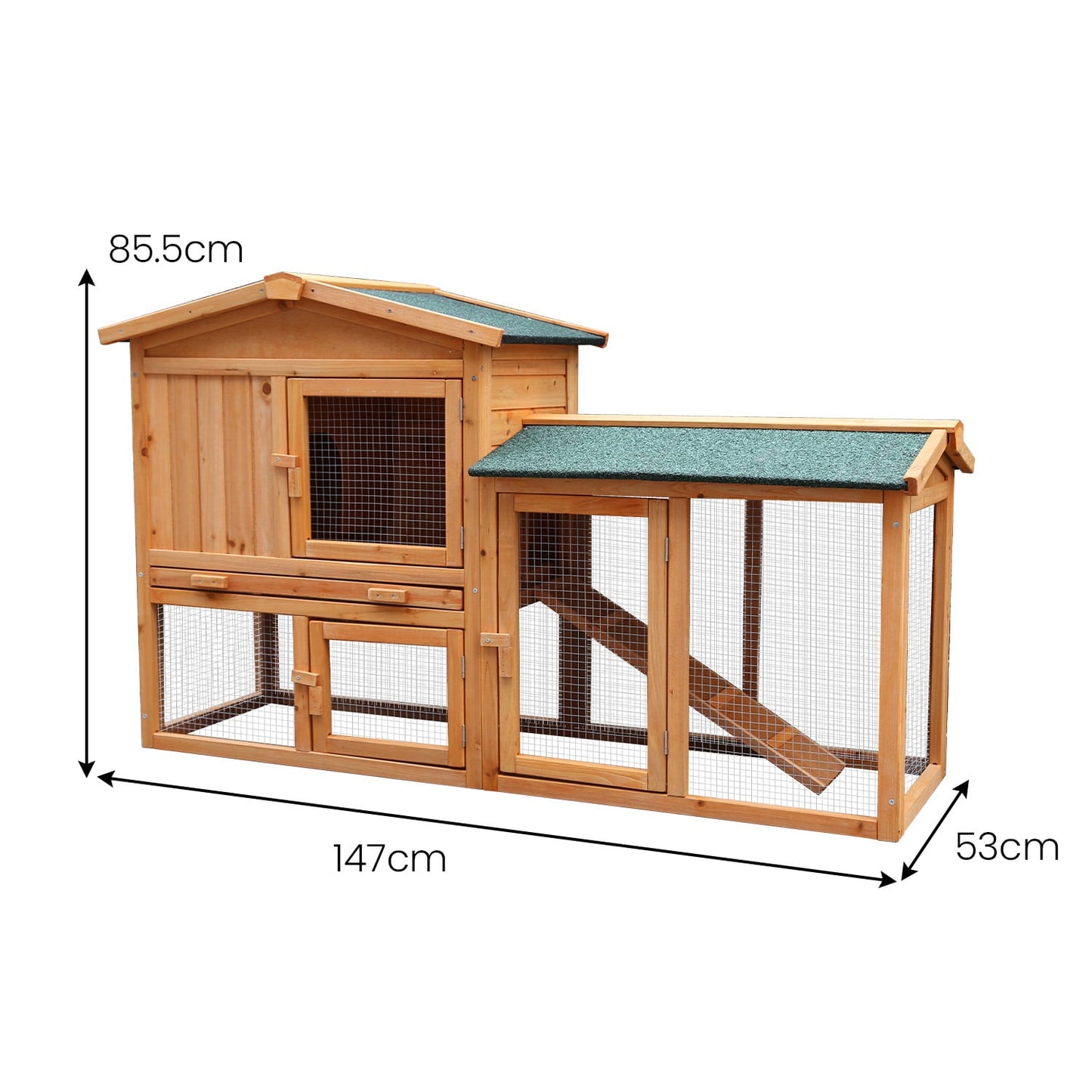 Furtastic Large Wooden Chicken Coop & Rabbit Hutch With Ramp - view 3