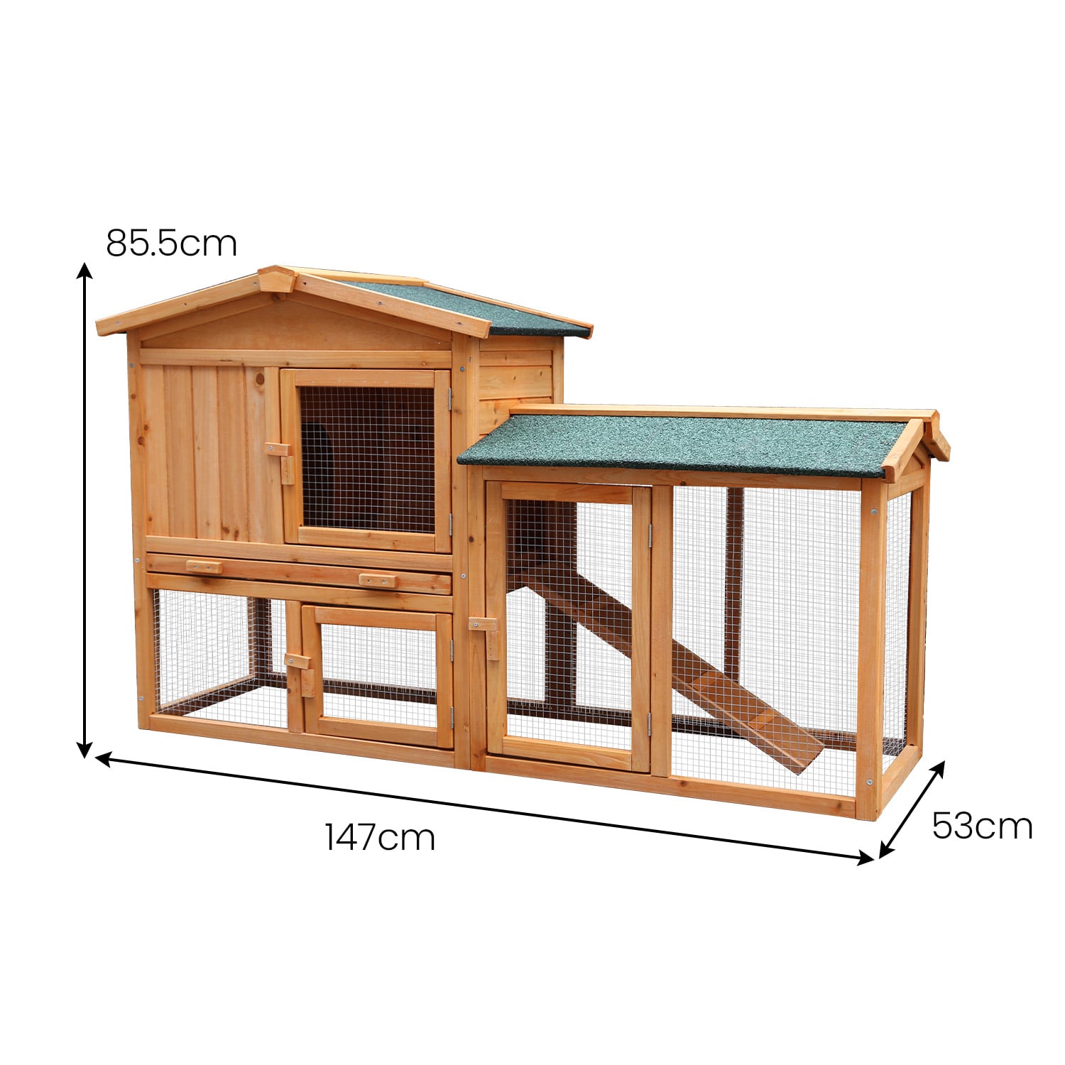 Furtastic Large Wooden Chicken Coop & Rabbit Hutch With Ramp - view 3