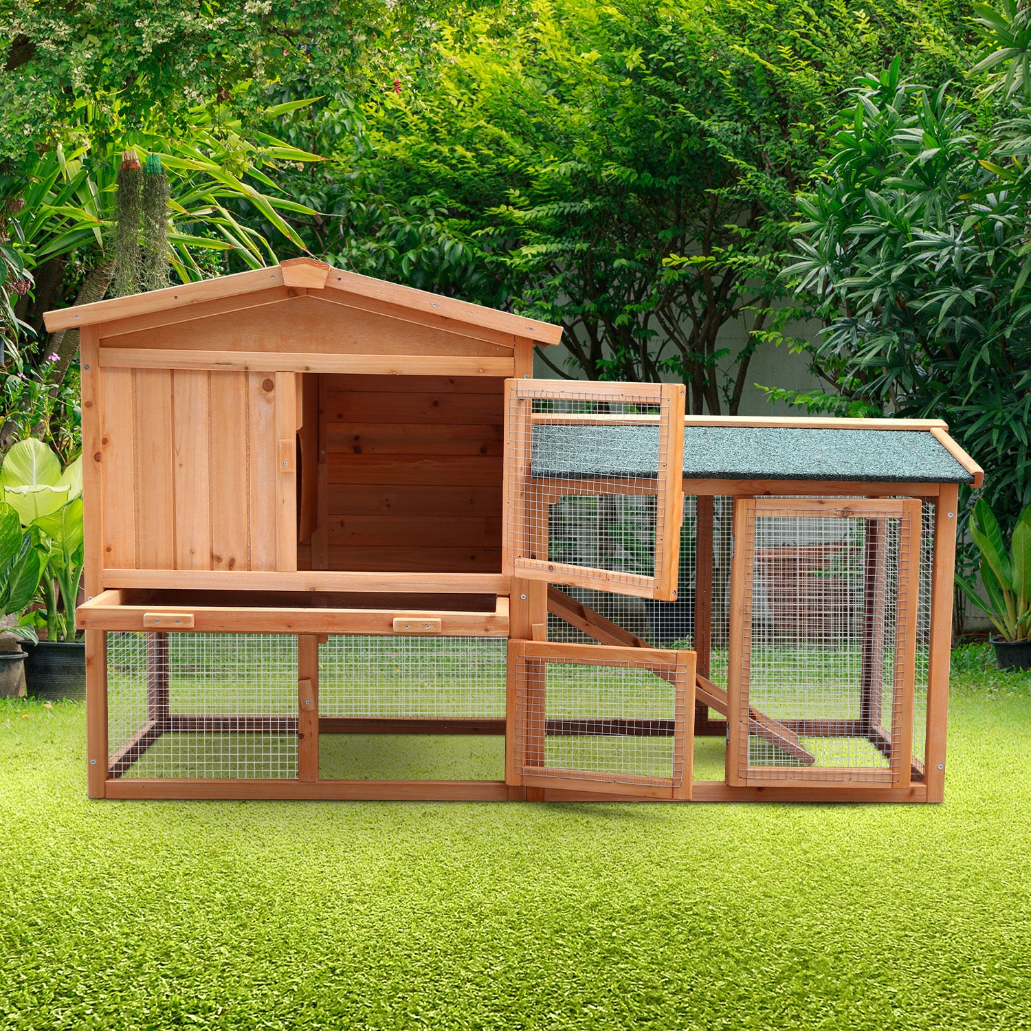 Furtastic Large Wooden Chicken Coop & Rabbit Hutch With Ramp - view 6