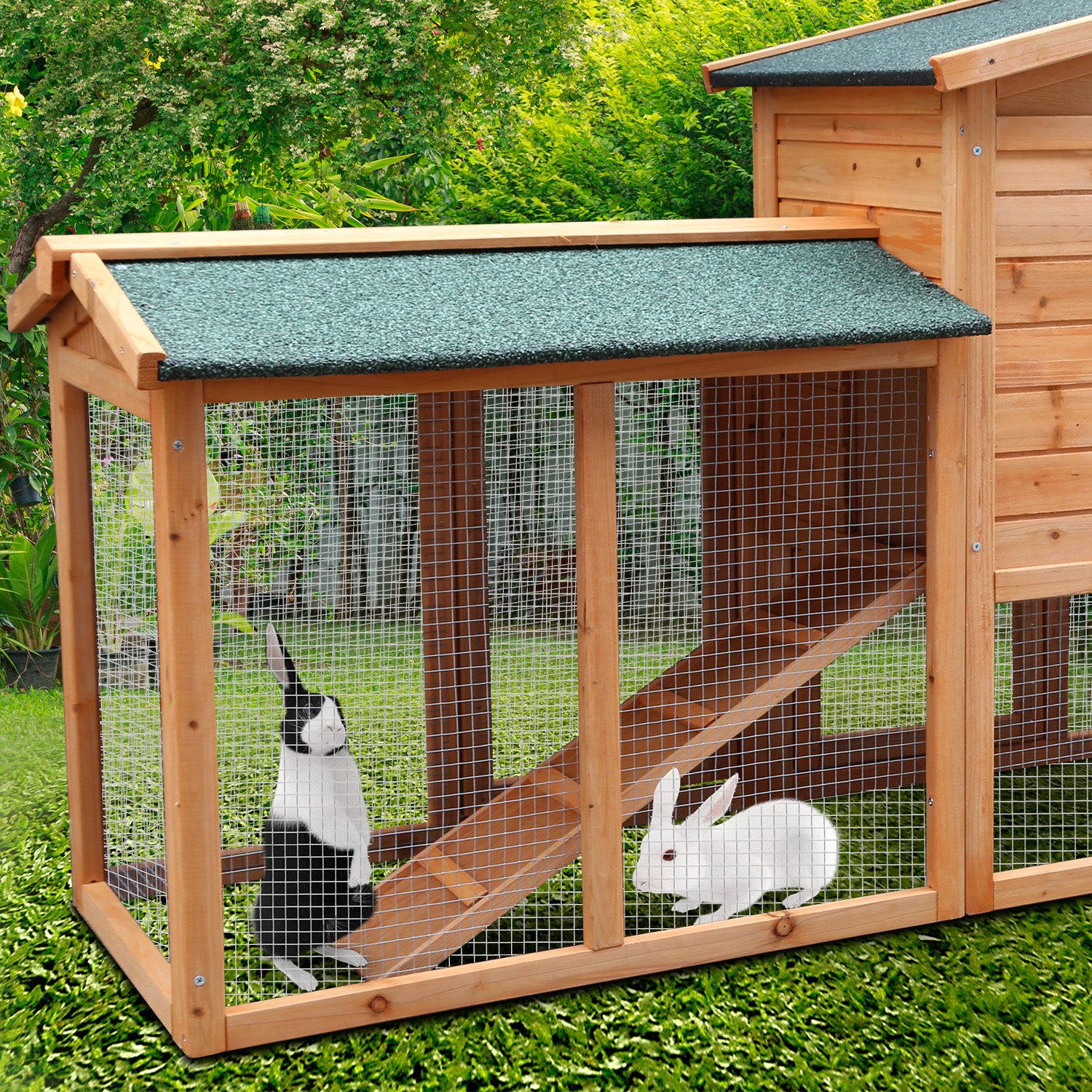 Furtastic Large Wooden Chicken Coop & Rabbit Hutch With Ramp - view 9