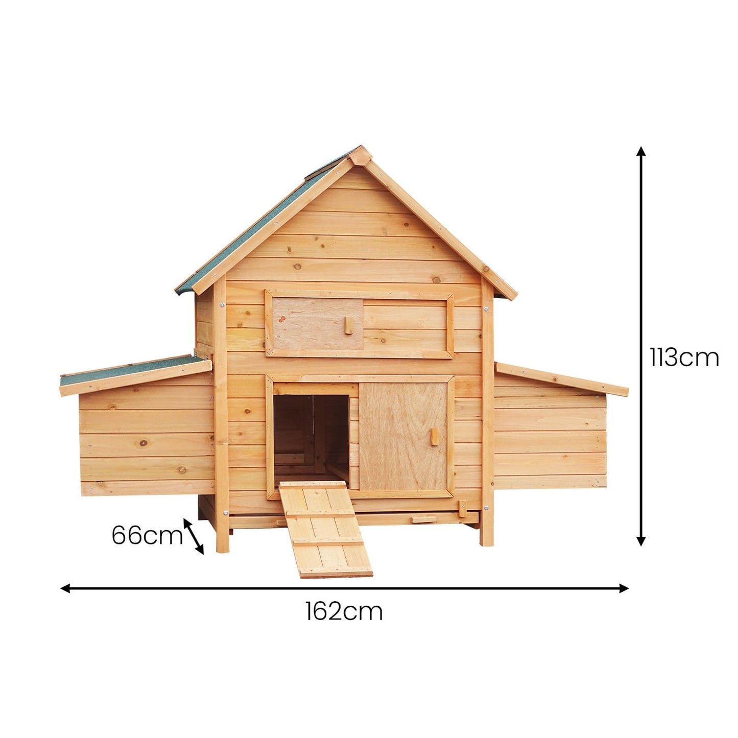 Furtastic Wooden Chicken Coop & Rabbit Hutch With Ramp Nesting Boxes - view 2