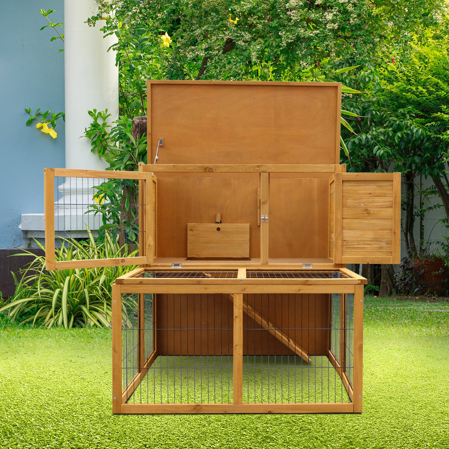 Furtastic 2-Storey Chicken Coop & Rabbit Hutch With Large Run - view 5