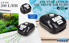 Aquarium Air Pump Oxygen Hydroponic 4 Outlet 360L/H 13W - view 2