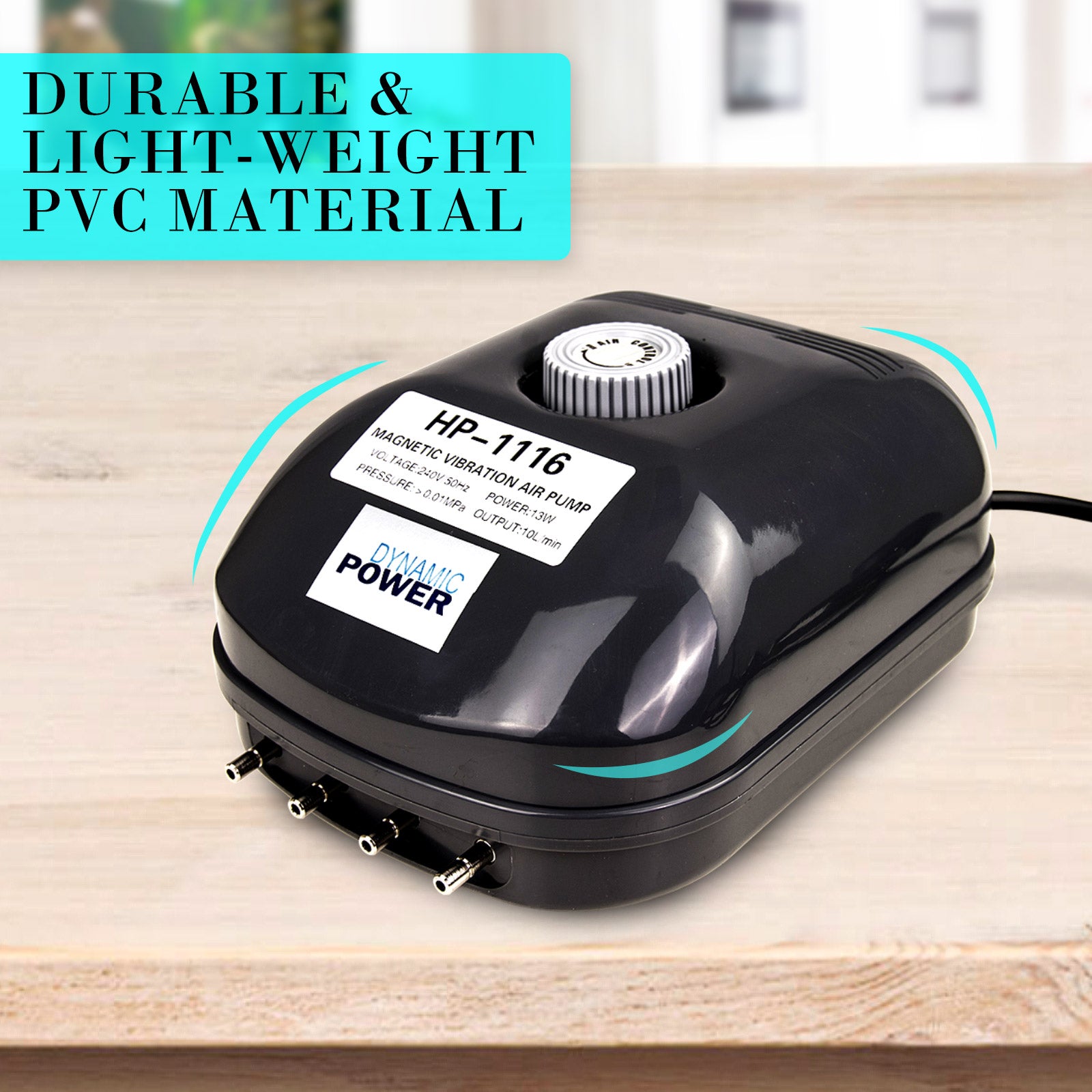 Aquarium Air Pump Oxygen Hydroponic 4 Outlet 360L/H 13W - view 9