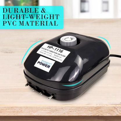 Aquarium Air Pump Oxygen Hydroponic 4 Outlet 360L/H 13W - view 9