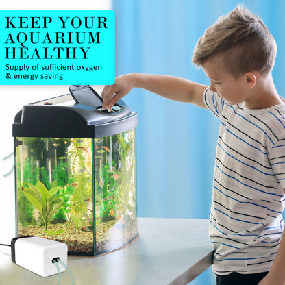 Aquarium Air Pump Oxygen Hydroponic 2 Outlet 180L/H 4W - view 3