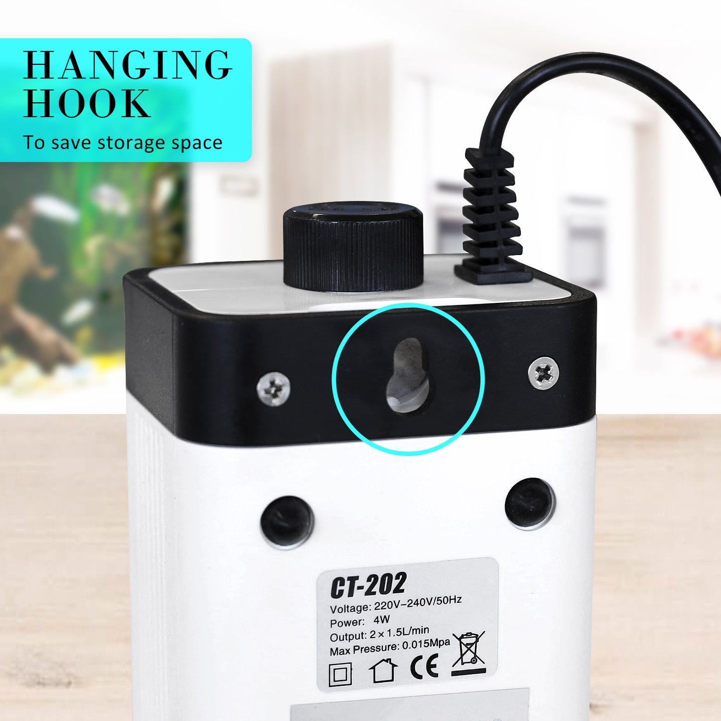 Aquarium Air Pump Oxygen Hydroponic 2 Outlet 180L/H 4W - view 8
