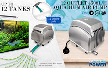 Aquarium Air Pump Oxygen Hydroponic 12 Outlet 4500L/H 65W - view 2