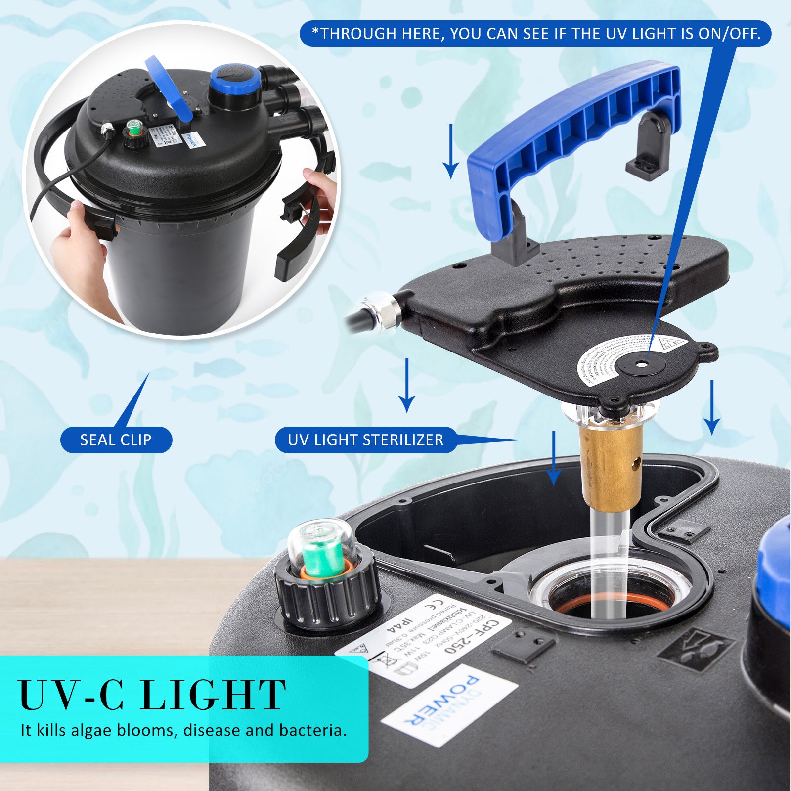 Combo Aquarium Garden Filter 10000L/H + Submersible Water Pump 10000L/H - view 9