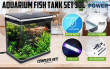 Aquarium Curved Glass RGB LED Fish Tank Set Filter Pump 30L - view 2