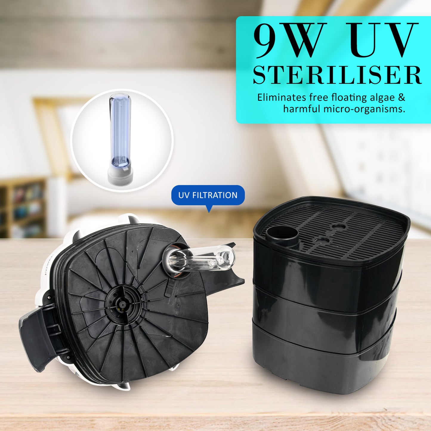 Aquarium UV Light External Canister Filter 2000L/H + Media Kit - view 6