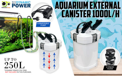 Aquarium External Canister Filter 1000L/H - view 2