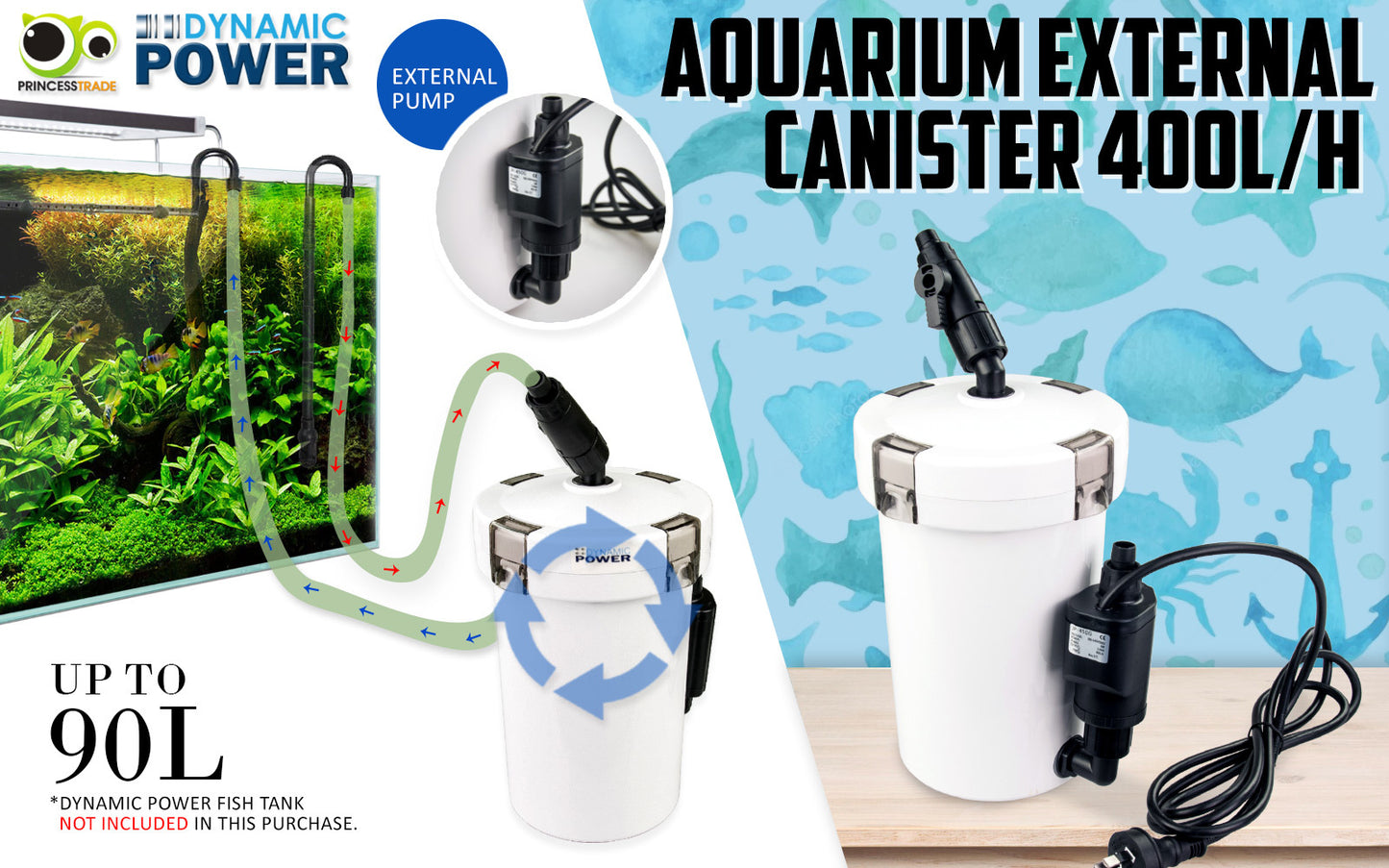 Aquarium External Canister Filter 400L/H - view 2